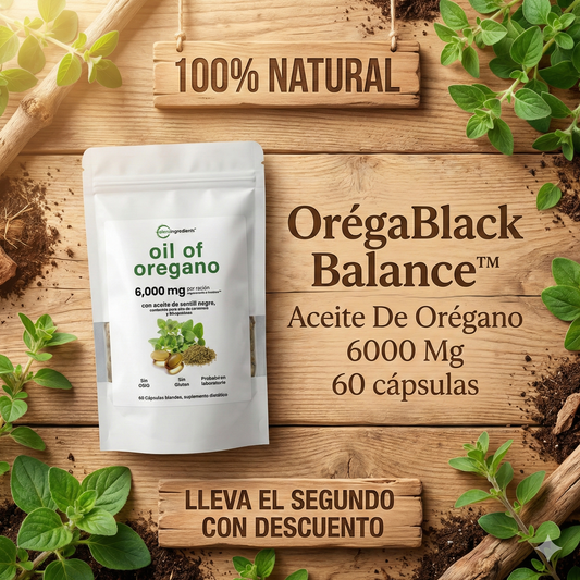 OrégaBlack Balance™ Aceite De Orégano 6000 Mg 60 capsulas